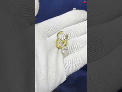 4.70 ct DEW White Moissanite Heart Dangle Earrings Gold Vermeil – Gift for Wife