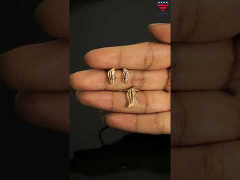 0.13 Ct. Natural Diamond  IGI Certified Pendant And Earrings in 18KT Yellow Gold