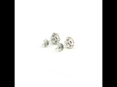 2.80 Ct Round Cut Light Pink Lab Grown Diamond Stud Earrings — VS1 Clarity, 18k Gold Vermeil