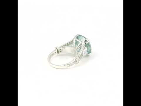 8.50 ct DEW Round Cut Blue Treated Moissanite Solitaire Ring in WOW 18K Gold Plated Ver 18K Gold Plated