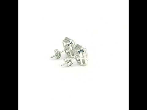 4 Ct Emerald Cut Lab Grown Diamond Stud Earrings — VS1 Clarity, 18k Gold Vermeil