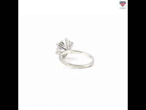 3.50 Ct Certified White Round Cut Moissanite Solitaire Ring 18K Gold Plated