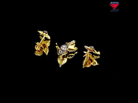 IGI Certified 18K Gold Diamond Pendant Set 0.61 Ct G-H VS Stylish Women Jewelry