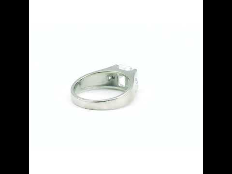 4.0 Ct White Moissanite Radiant Solitaire Ring - 925 Sterling Silver Gold Vermeil