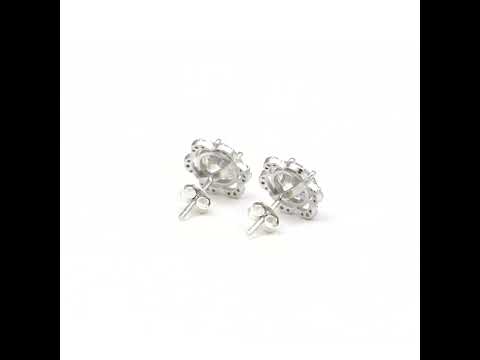2.50 Ct Round Cut Lab Grown Diamond Stud Earrings — VS1 Clarity, 18k Gold Vermeil