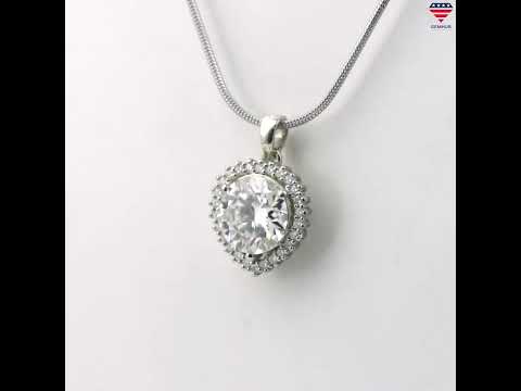 5.30 Ct Certified Moissanite Pendant in Gold Vermeil Ideal Gift for Christmas
