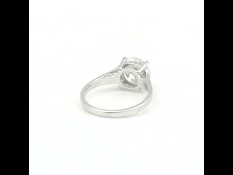 2.80 ct DEW Round Cut White Moissanite Solitaire Ring Certified 18K Gold Plated