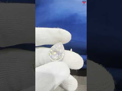 25.50 ct DEW Certified White Moissanite Pendant in 925 Silver – Anniversary Gift