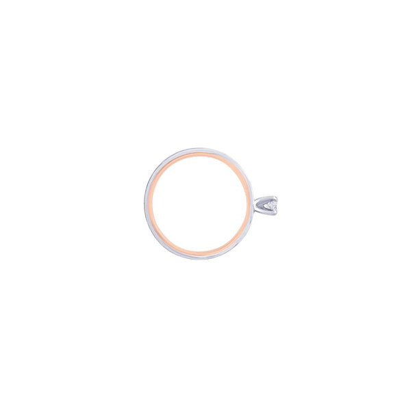 Dual Toned Platinum Solitaire Ring - Image 2 - GEMHUB & CO.