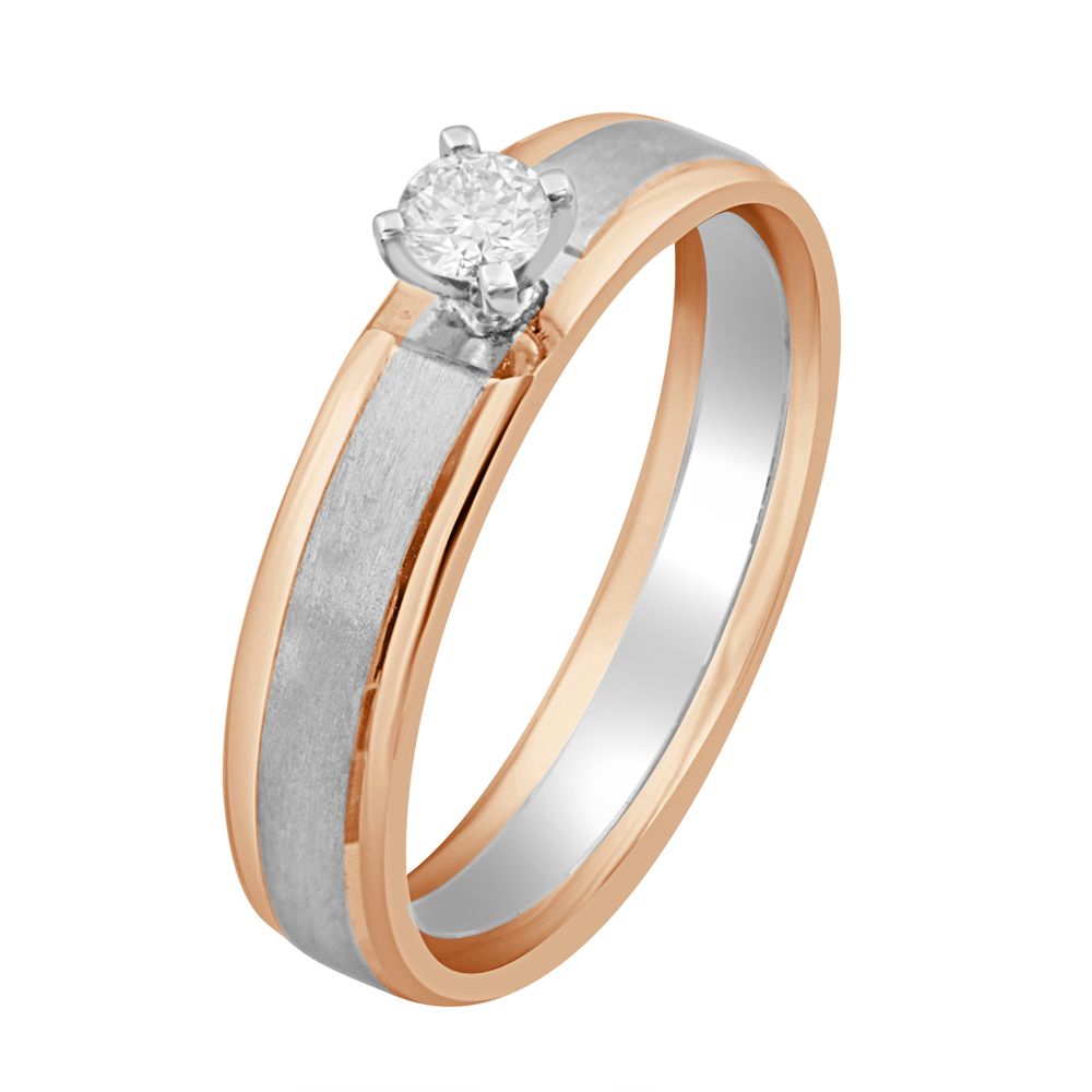 Single Diamond and Platinum Finger Ring - 950Pt Platinum - GEMHUB & CO.