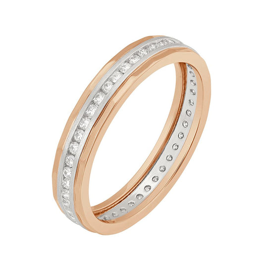 Linear Diamond Studded Platinum Ring - 950Pt Platinum - GEMHUB & CO.