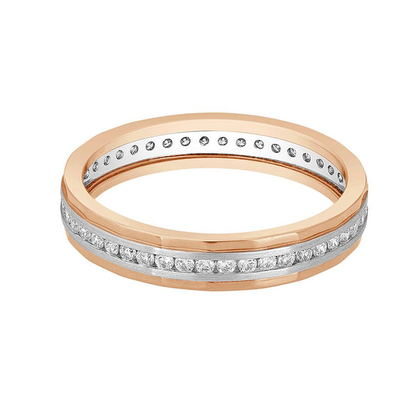 Linear Diamond Studded Platinum Ring - Image 2 - GEMHUB & CO.