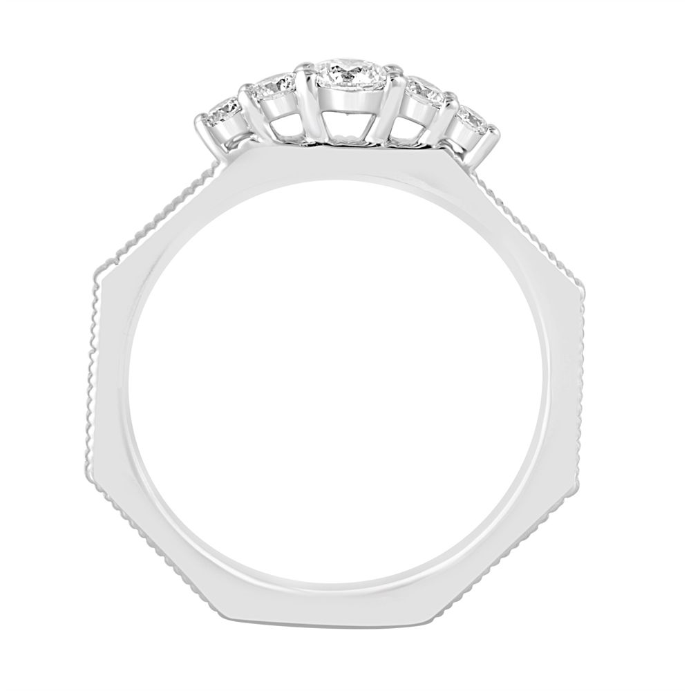 Stunning 950Pt Platinum Textured Ring - Image 3 - GEMHUB & CO.