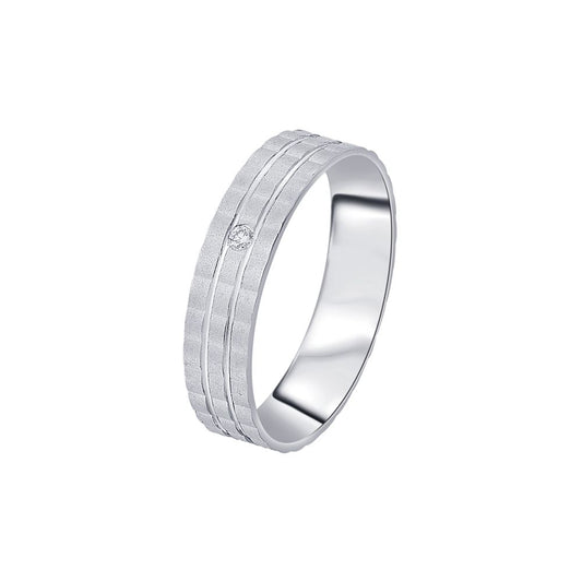Glamorous Platinum and Diamond Finger Band for Men - 950Pt Platinum - GEMHUB & CO.