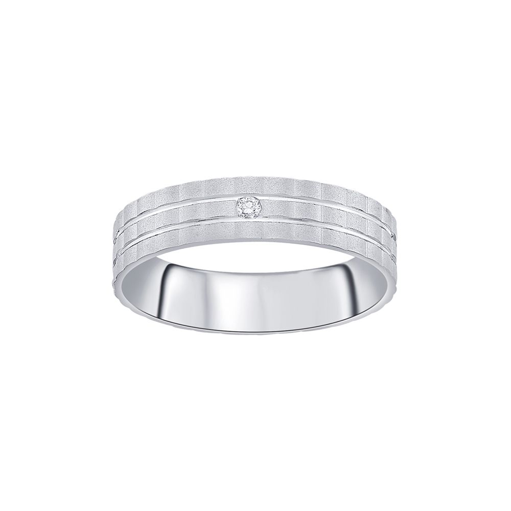 Glamorous Platinum and Diamond Finger Band for Men - Image 2 - GEMHUB & CO.