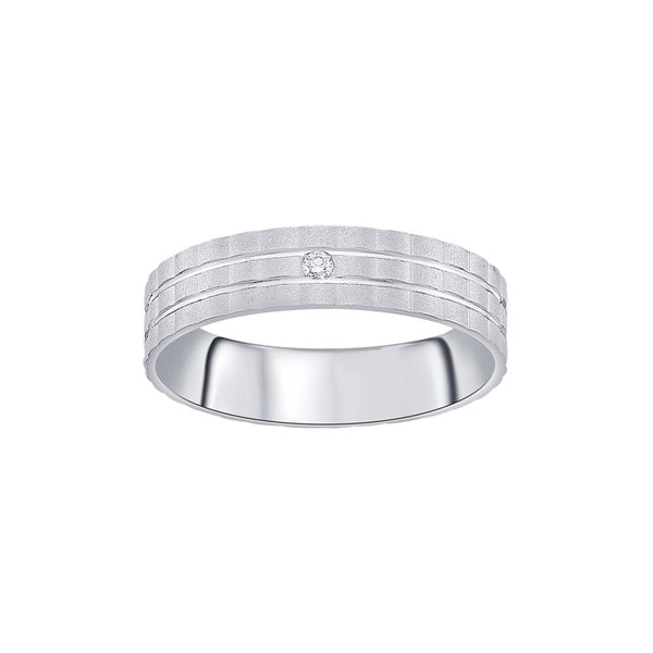 Glamorous Platinum and Diamond Finger Band for Men - Image 2 - GEMHUB & CO.