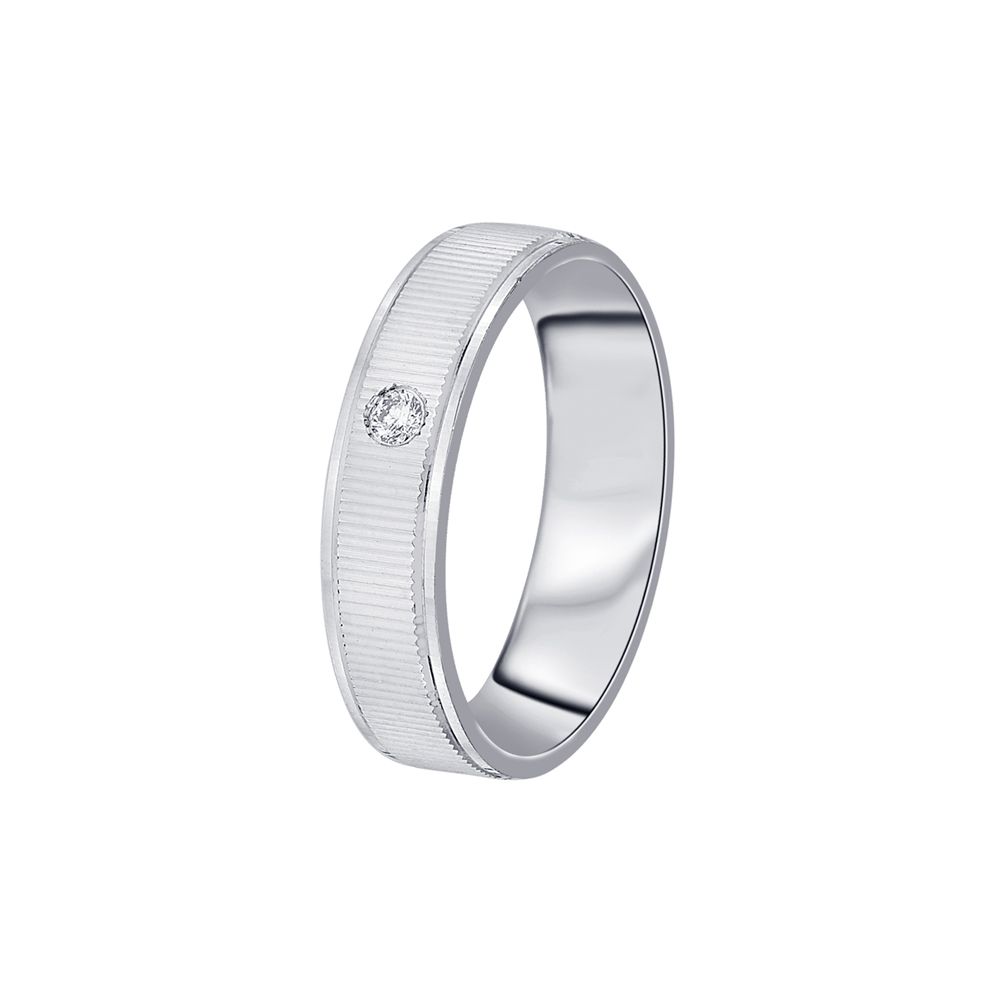 Simple Platinum and Diamond Band For Men - 950Pt Platinum - GEMHUB & CO.