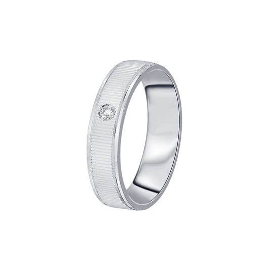 Simple Platinum and Diamond Band For Men - 950Pt Platinum - GEMHUB & CO.