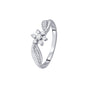 Floral Diamond Platinum Finger Ring