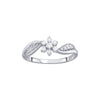 Floral Diamond Platinum Finger Ring - Image 2 - GEMHUB & CO.