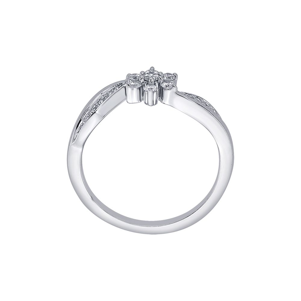 Floral Diamond Platinum Finger Ring - Image 3 - GEMHUB & CO.