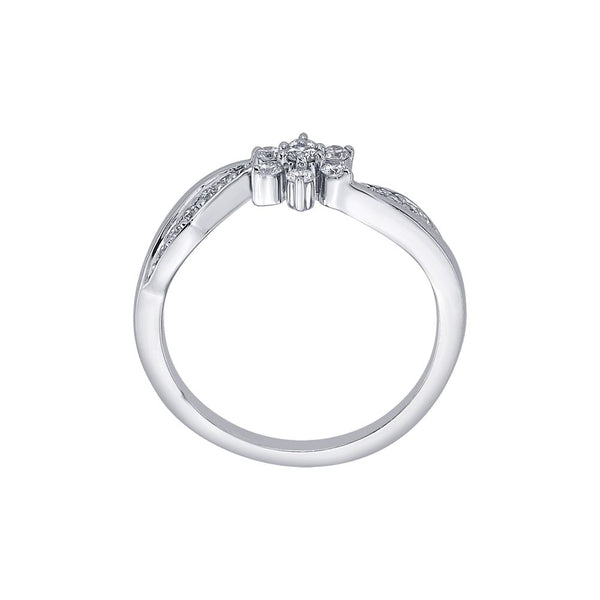 Floral Diamond Platinum Finger Ring - Image 3 - GEMHUB & CO.