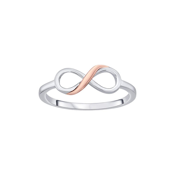 Infinity Design Platinum and Rose Gold Finger Ring - Image 2 - GEMHUB & CO.