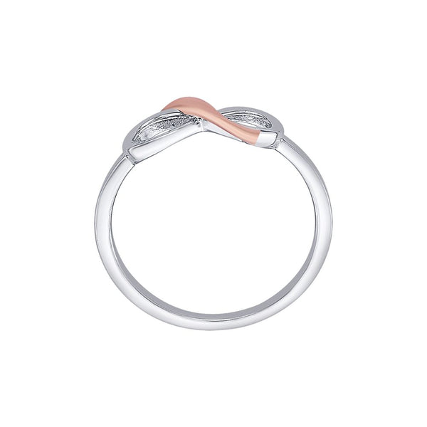 Infinity Design Platinum and Rose Gold Finger Ring - Image 3 - GEMHUB & CO.