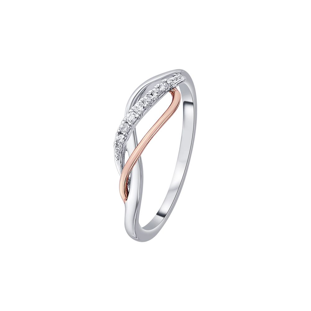 Stunning Platinum and Rose Gold Finger Ring - 950Pt Platinum - GEMHUB & CO.