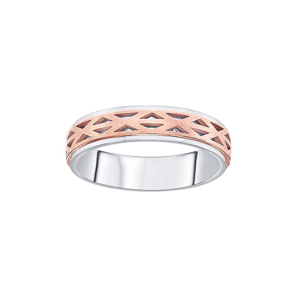 Patterned Men's Dual Toned Finger Band - Image 2 - GEMHUB & CO.