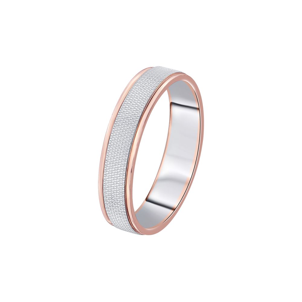 Sleek Dual Metal Men's Ring - 950Pt Platinum - GEMHUB & CO.