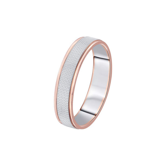 Sleek Dual Metal Men's Ring - 950Pt Platinum - GEMHUB & CO.