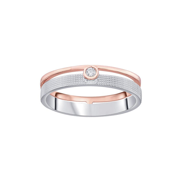 Elegant Platinum and Rose Gold Men's Band - Image 2 - GEMHUB & CO.