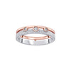 Elegant Platinum and Rose Gold Women's Band - Image 2 - GEMHUB & CO.