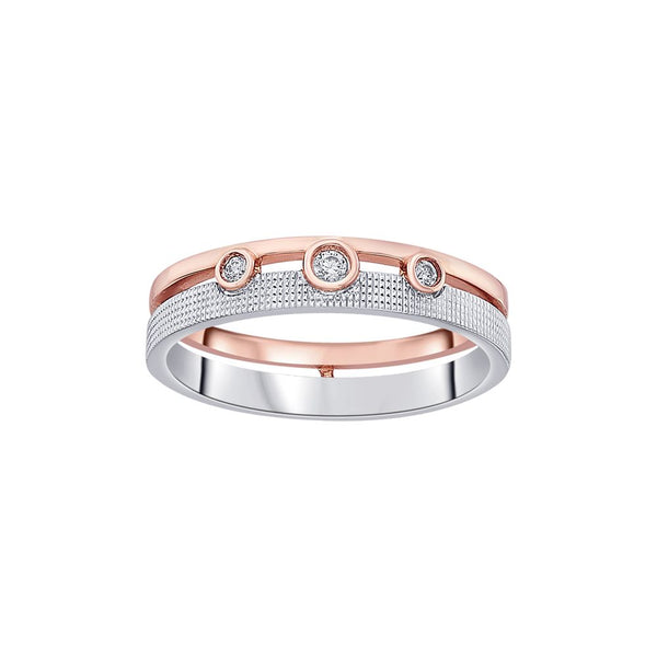 Elegant Platinum and Rose Gold Women's Band - Image 2 - GEMHUB & CO.