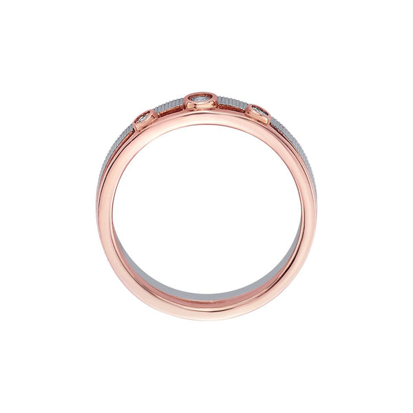 Elegant Platinum and Rose Gold Women's Band - Image 3 - GEMHUB & CO.