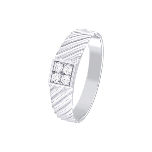 Classic Men's Diamond Platinum Finger Ring - 950Pt Platinum - GEMHUB & CO.