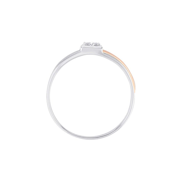 Glittering Diamond Rose Gold and Platinum Men's Finger Ring - Image 2 - GEMHUB & CO.
