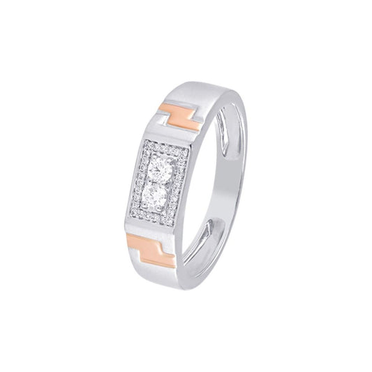 Luxurious Diamond Rose Gold and Platinum Men's Finger Band - 950Pt Platinum - GEMHUB & CO.