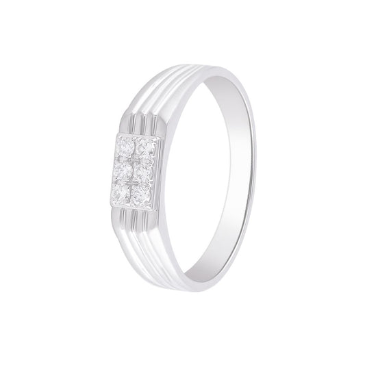 Regal Diamond and Platinum Men's Finger Band - 950Pt Platinum - GEMHUB & CO.