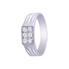 Square Design Diamond and Platinum Men's Finger Band - 950Pt Platinum - GEMHUB & CO.
