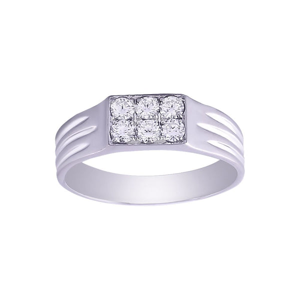 Square Design Diamond and Platinum Men's Finger Band - Image 2 - GEMHUB & CO.