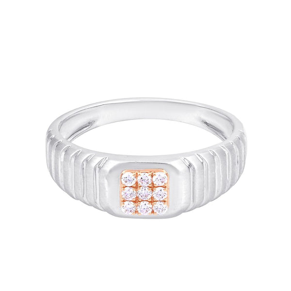 Square Cut Diamond and Platinum Men's Finger Ring - Image 3 - GEMHUB & CO.
