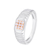 Square Cut Diamond and Platinum Men's Finger Ring - 950Pt Platinum - GEMHUB & CO.