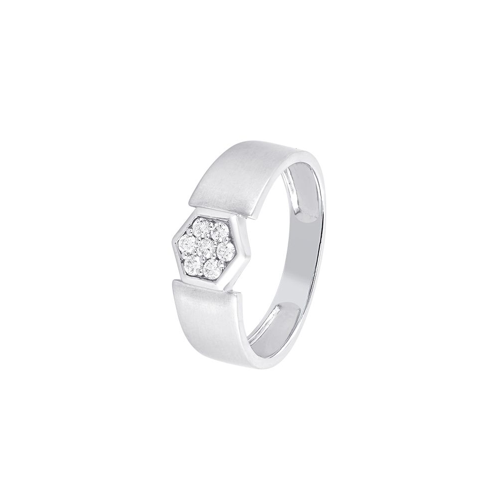 Charming Geometric Diamond and Platinum Men's Finger Band - 950Pt Platinum - GEMHUB & CO.