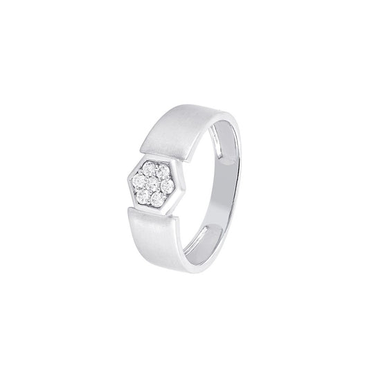Charming Geometric Diamond and Platinum Men's Finger Band - 950Pt Platinum - GEMHUB & CO.