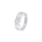 Charming Geometric Diamond and Platinum Men's Finger Band