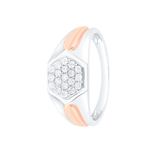 Geometric Design Platinum and Diamond Men's Finger Ring - 950Pt Platinum - GEMHUB & CO.
