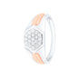 Geometric Design Platinum and Diamond Men's Finger Ring