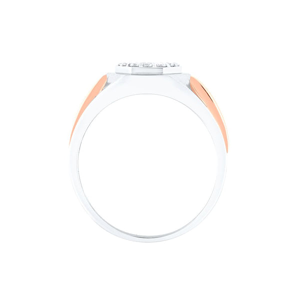 Geometric Design Platinum and Diamond Men's Finger Ring - Image 3 - GEMHUB & CO.